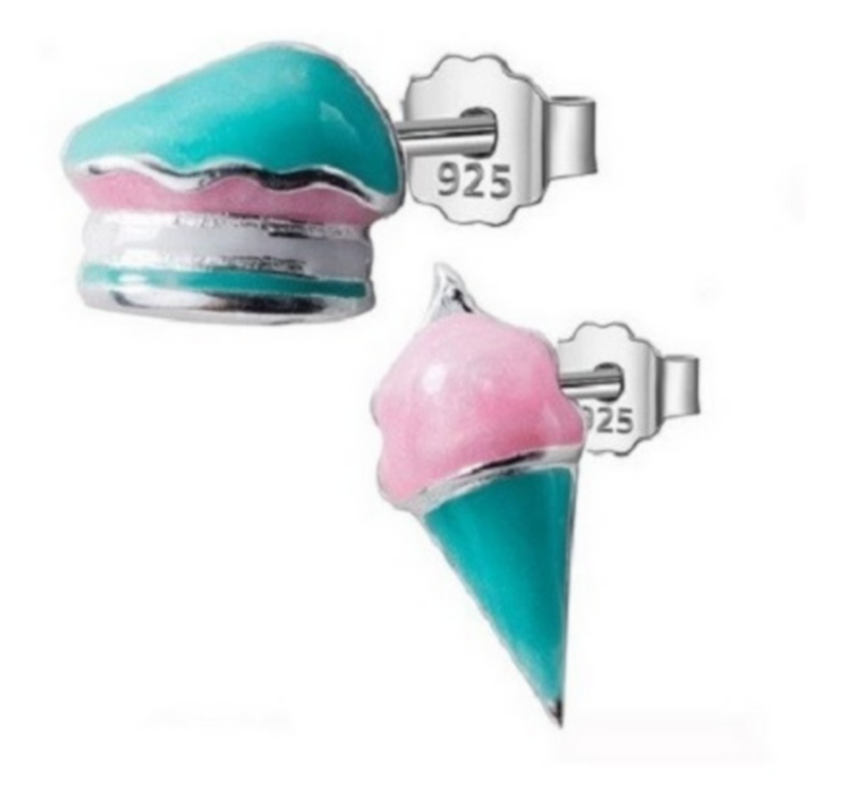 PENDIENTES EL BAÚL DE JUMA HELADO DULCE PLATA S925 - 1