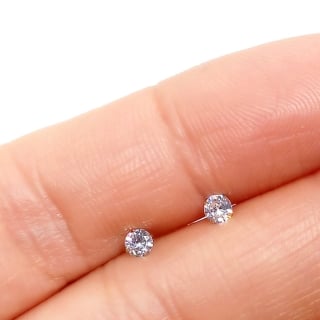 PENDIENTES EL BAÚL DE JUMA ARETES AROS PUNTOS LUZ EN PLATA 925 ZIRCONIO 3MM - 1