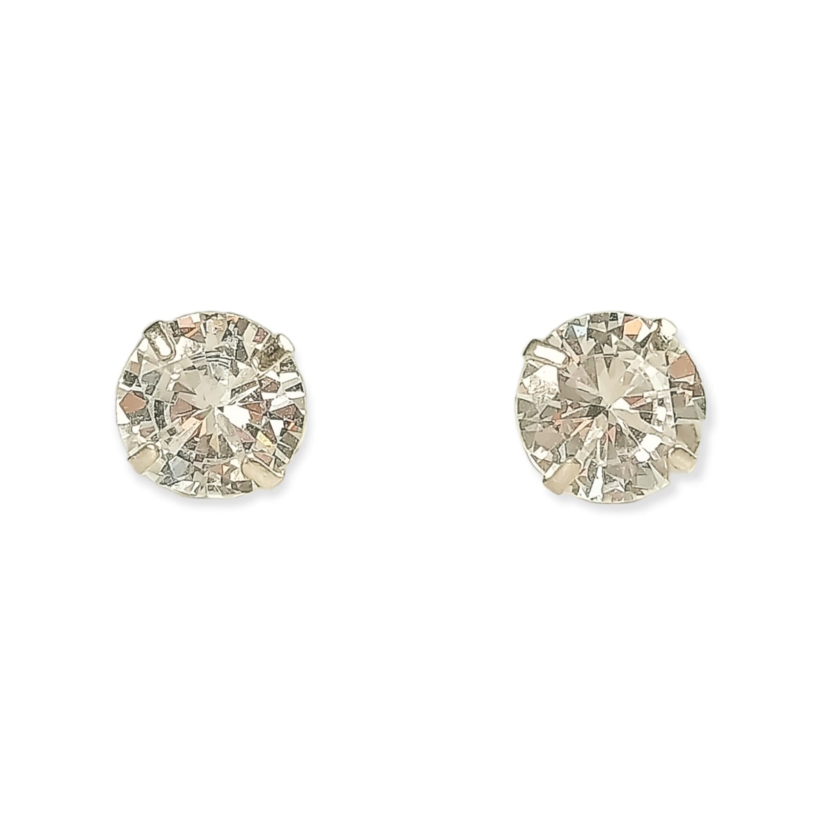 PENDIENTES EL BAÚL DE JUMA ARETES AROS PUNTOS LUZ EN PLATA 925 ZIRCONIA 7MM - 1