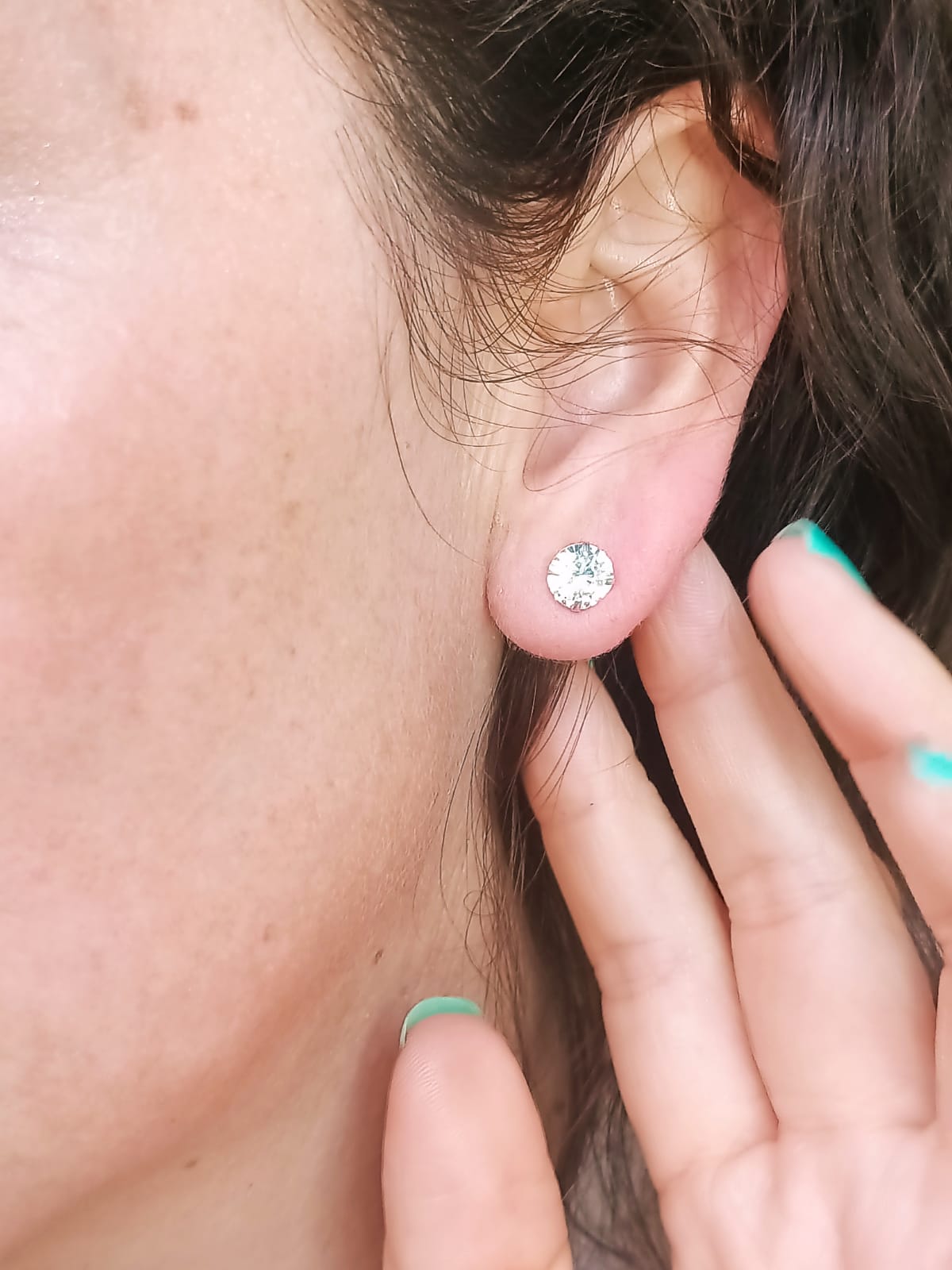 PENDIENTES EL BAÚL DE JUMA ARETES AROS PUNTOS LUZ EN PLATA 925 ZIRCONIA 7MM - 3