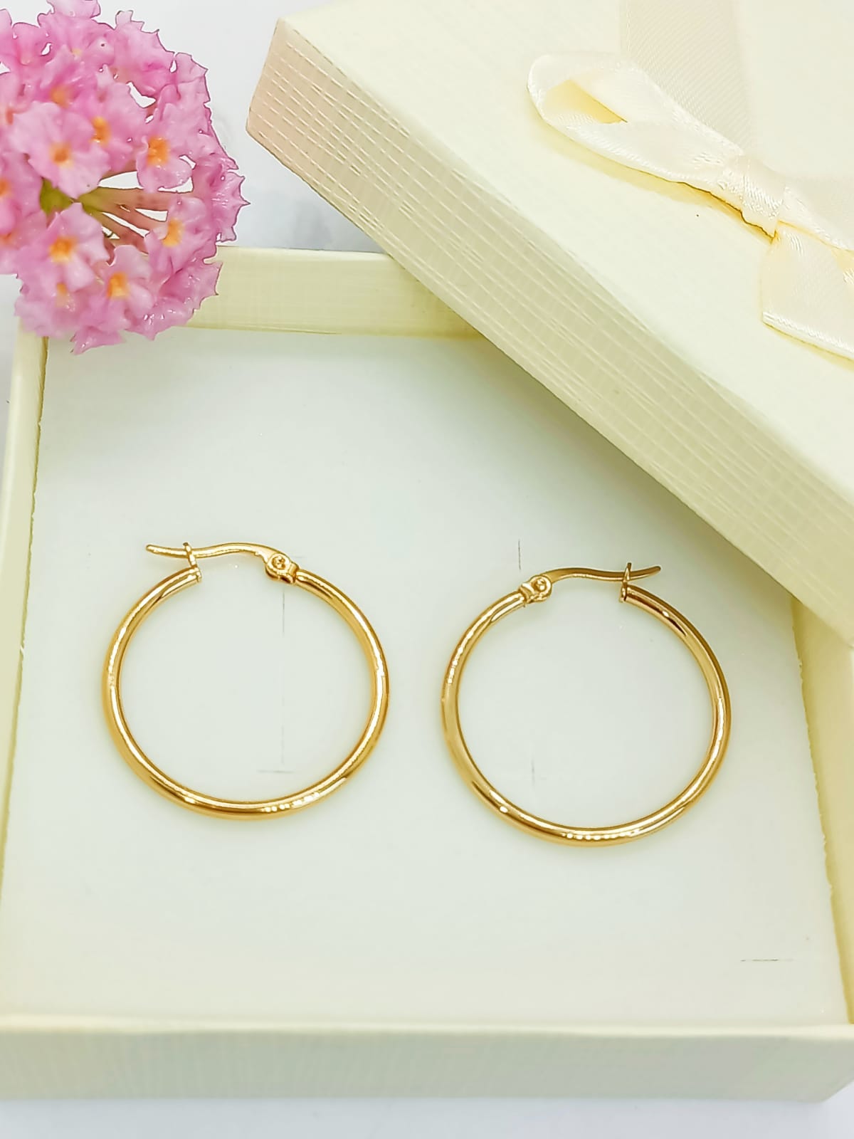 ARGOLLAS EL BAÚL DE JUMA HOOP 25MM CHAPADAS EN ORO 18K - 2
