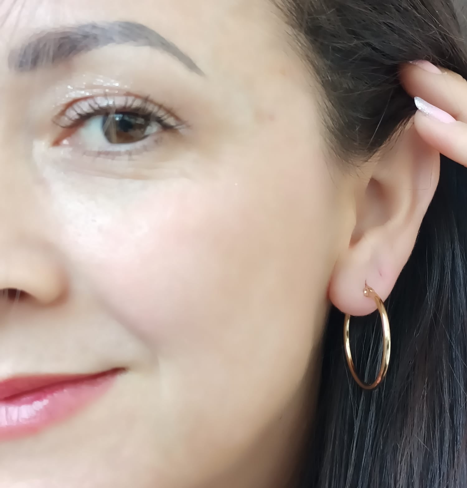 ARGOLLAS EL BAÚL DE JUMA HOOP 25MM CHAPADAS EN ORO 18K - 3