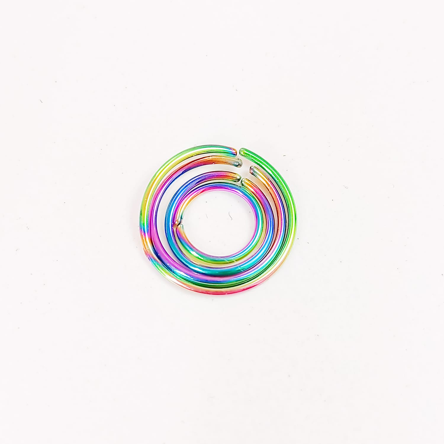 SET 4 PIERCING EL BAÚL DE JUMA IDEAL SEPTUM RAINBOW MULTICOLOR NOSTRIL DAITH TRAGUS HELIX PUNK ACERO - 1