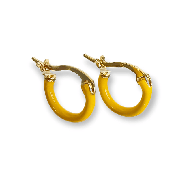 ARGOLLAS EL BAÚL DE JUMA HUGGIES CHAPADAS EN ORO 18K AMARILLO NEON - 1
