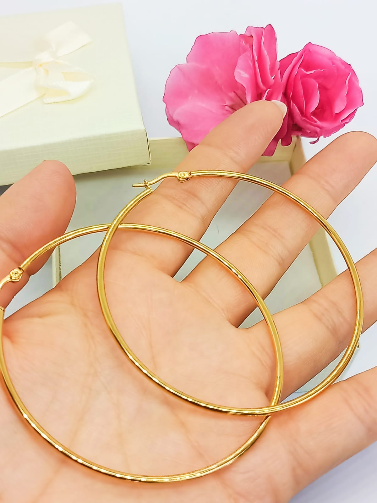 MAXI ARGOLLAS EL BAÚL DE JUMA HOOP CLASICAS 65MM CHAPADAS EN ORO 18K - 3