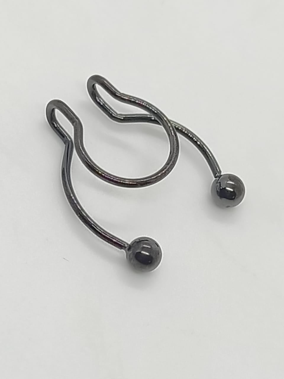 PIERCING EL BAÚL DE JUMA HIPOALERGENICO NEGRO SIN HOYOS SEPTUM SIN PERFORACION ACERO - 2