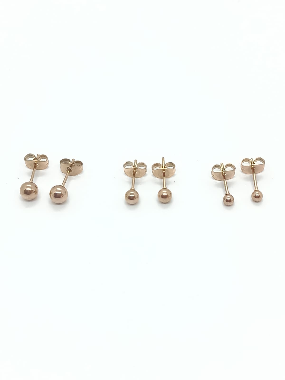 ARETES EL BAÚL DE JUMA ESFERAS 4MM BOLAS ACERO QUIRÚRGICO PUNTOS GOLD ROSE - 4