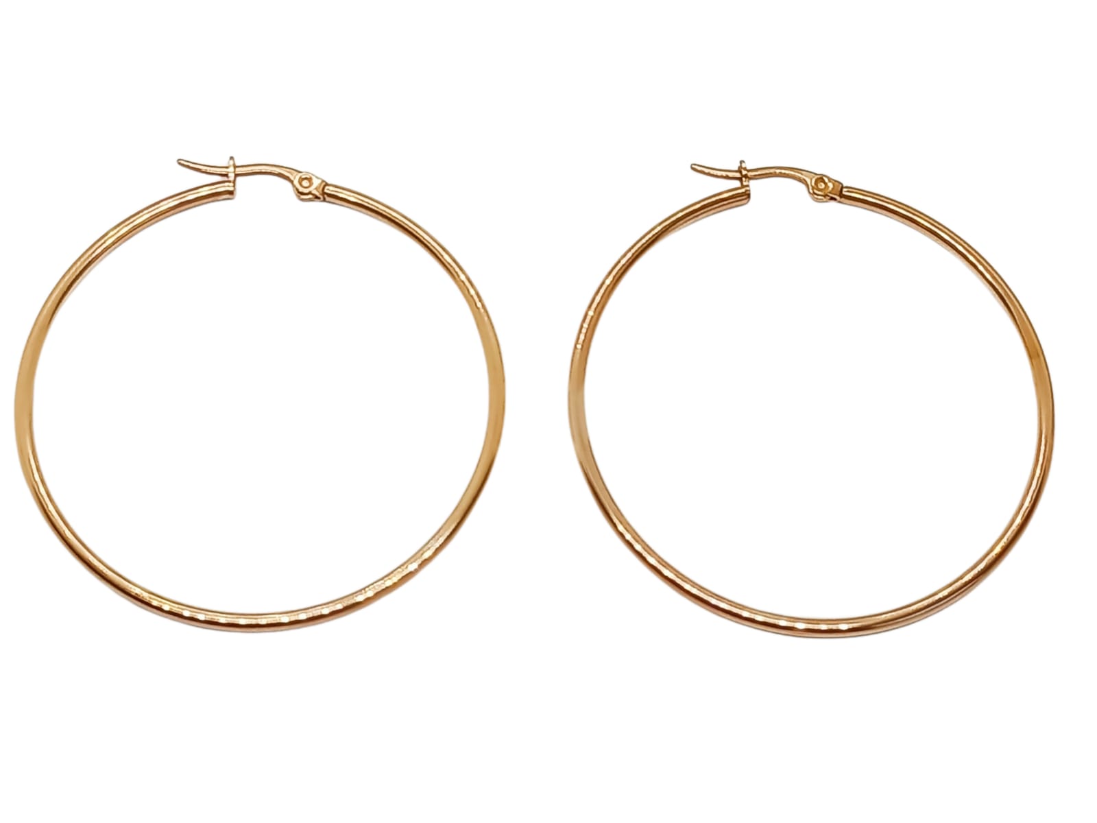 ARGOLLAS EL BAÚL DE JUMA HOOP 45 MM CHAPADAS EN ORO ROSA 18KL - 1