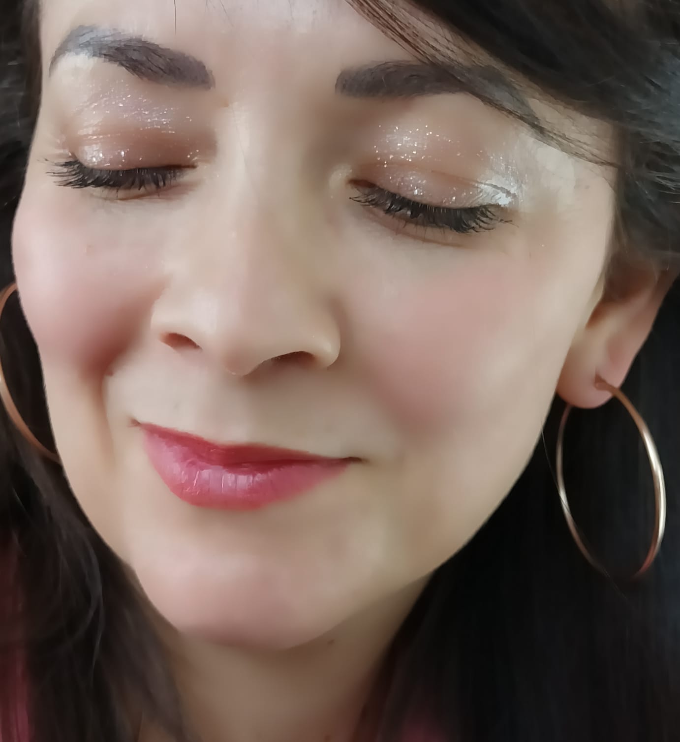 ARGOLLAS EL BAÚL DE JUMA HOOP 45 MM CHAPADAS EN ORO ROSA 18KL - 3