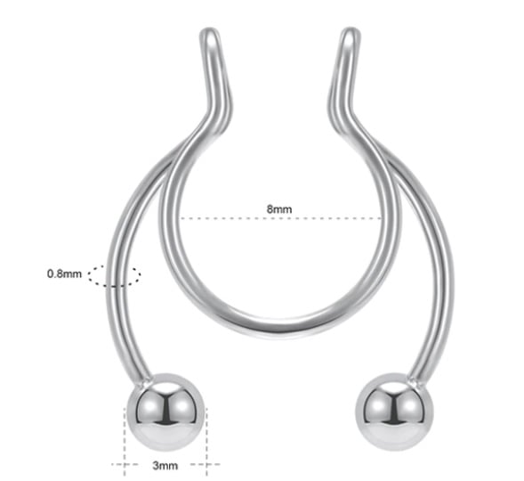 PIERCING EL BAÚL DE JUMA ACERO HIPOALERGENICO BAÑADO EN ORO ROSA 14KL SEPTUM SIN PERFORACION - 4