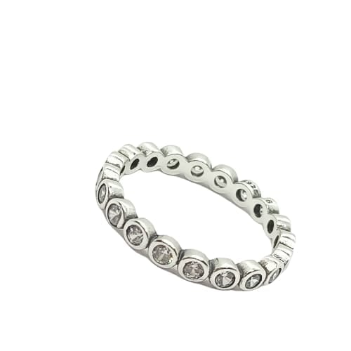 ANILLO EL BAÚL DE JUMA PILA PLATA 925 LUJO AMOR ZIRCONIA COMPROMISO APILABLE TALLA 9 - 1