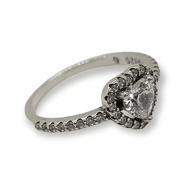 ANILLO EL BAÚL DE JUMA PLATA FINA LEY S925 CORTE CORAZÓN COMPROMISO TALLA 9 - 1