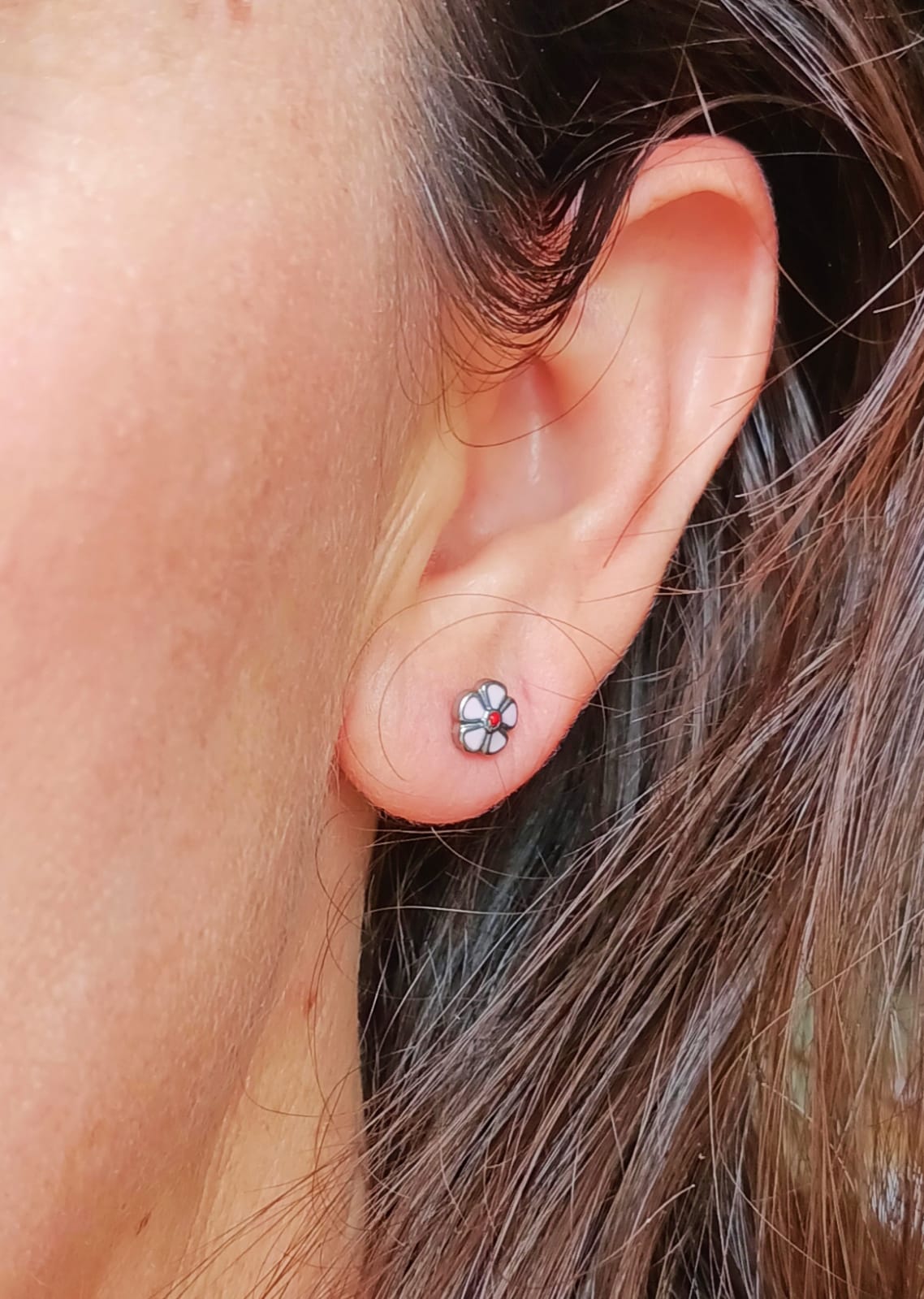 AROS ABRIDORES PRESIÓN FLOR HIPOALERGENICA PENDIENTES BEBE - 3
