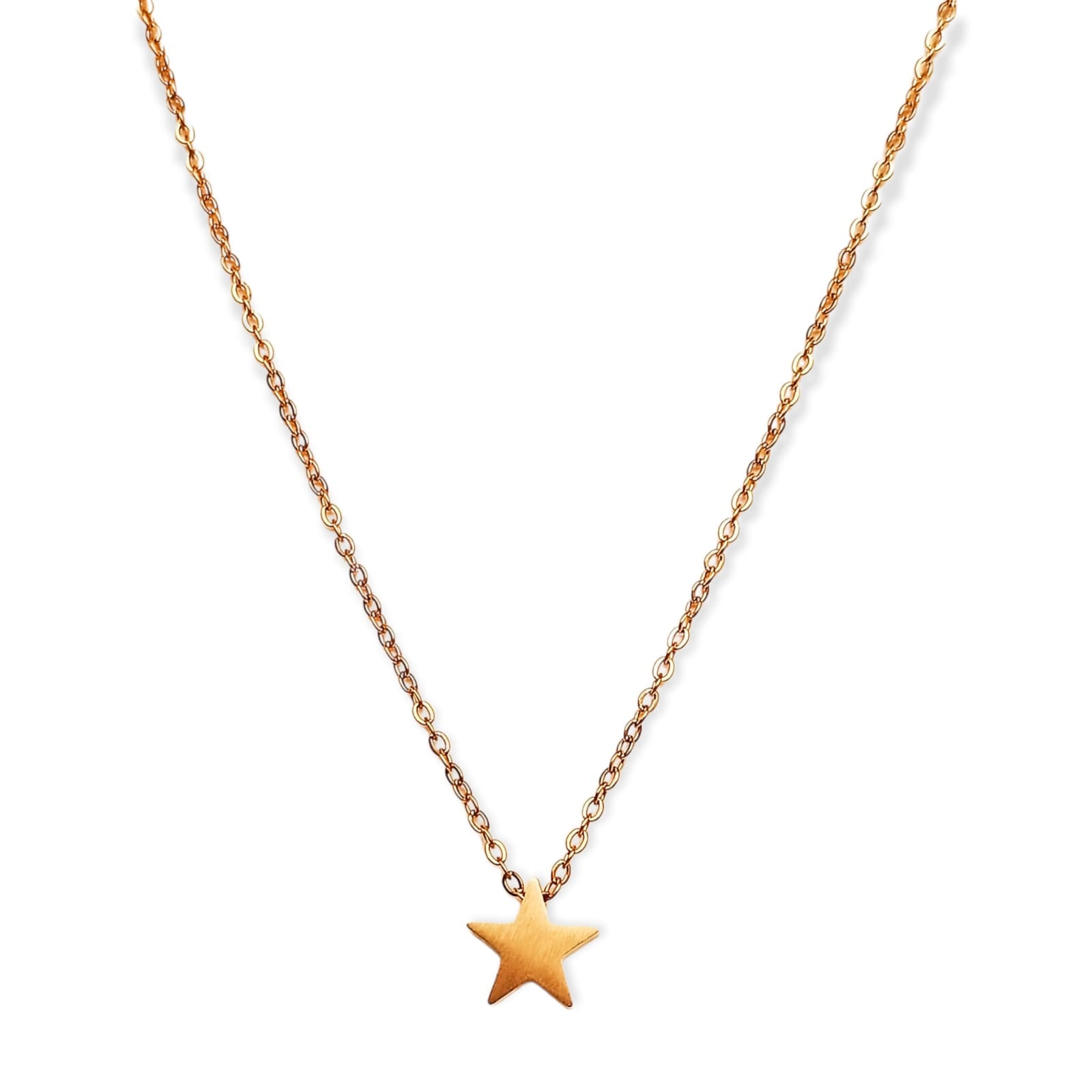 CADENA COLGANTE ESTRELLA MINIMALISTA NIÑA CHAPADA EN ORO 18K - 1