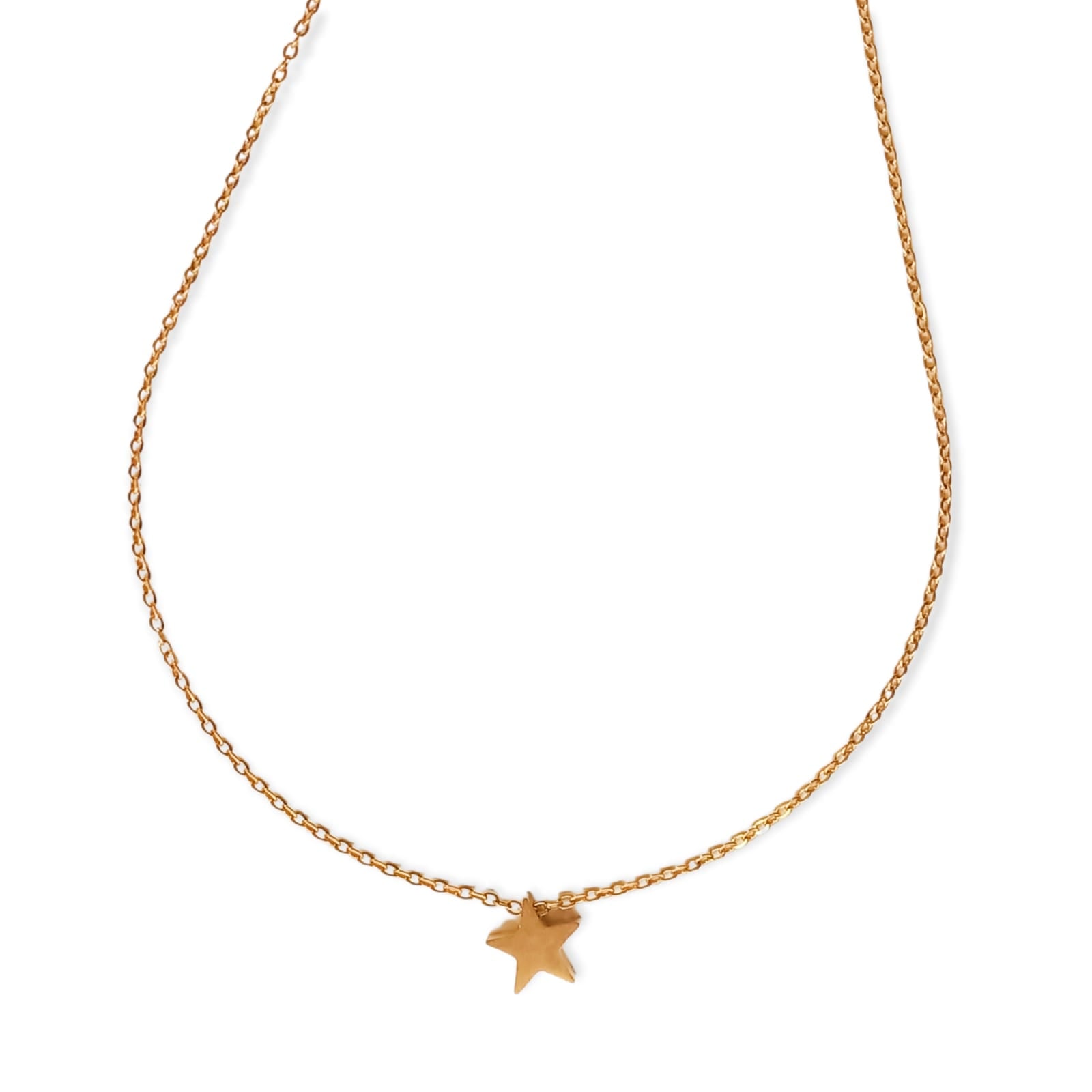 CADENA COLGANTE ESTRELLA MINIMALISTA NIÑA CHAPADA EN ORO 18K - 5