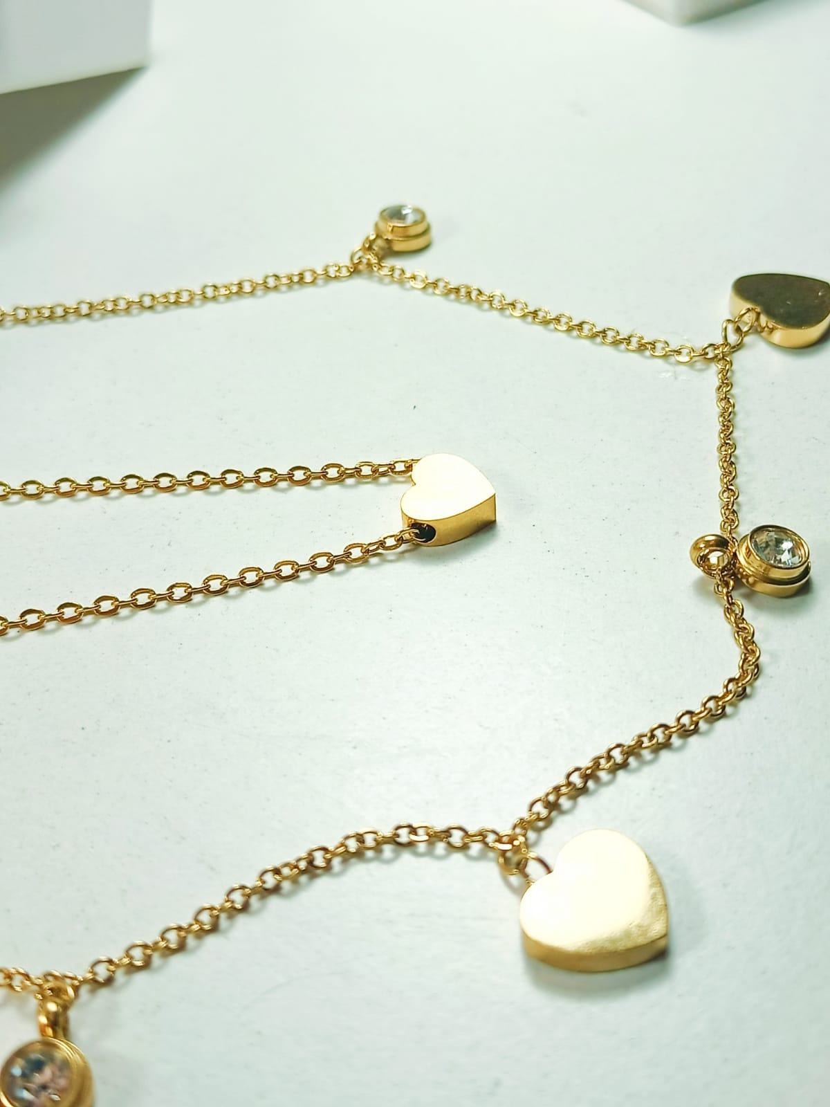 CONJUNTO MULTICAPA COLGANTE CORAZÓN CHAPADO EN ORO 18K AMOR - 5