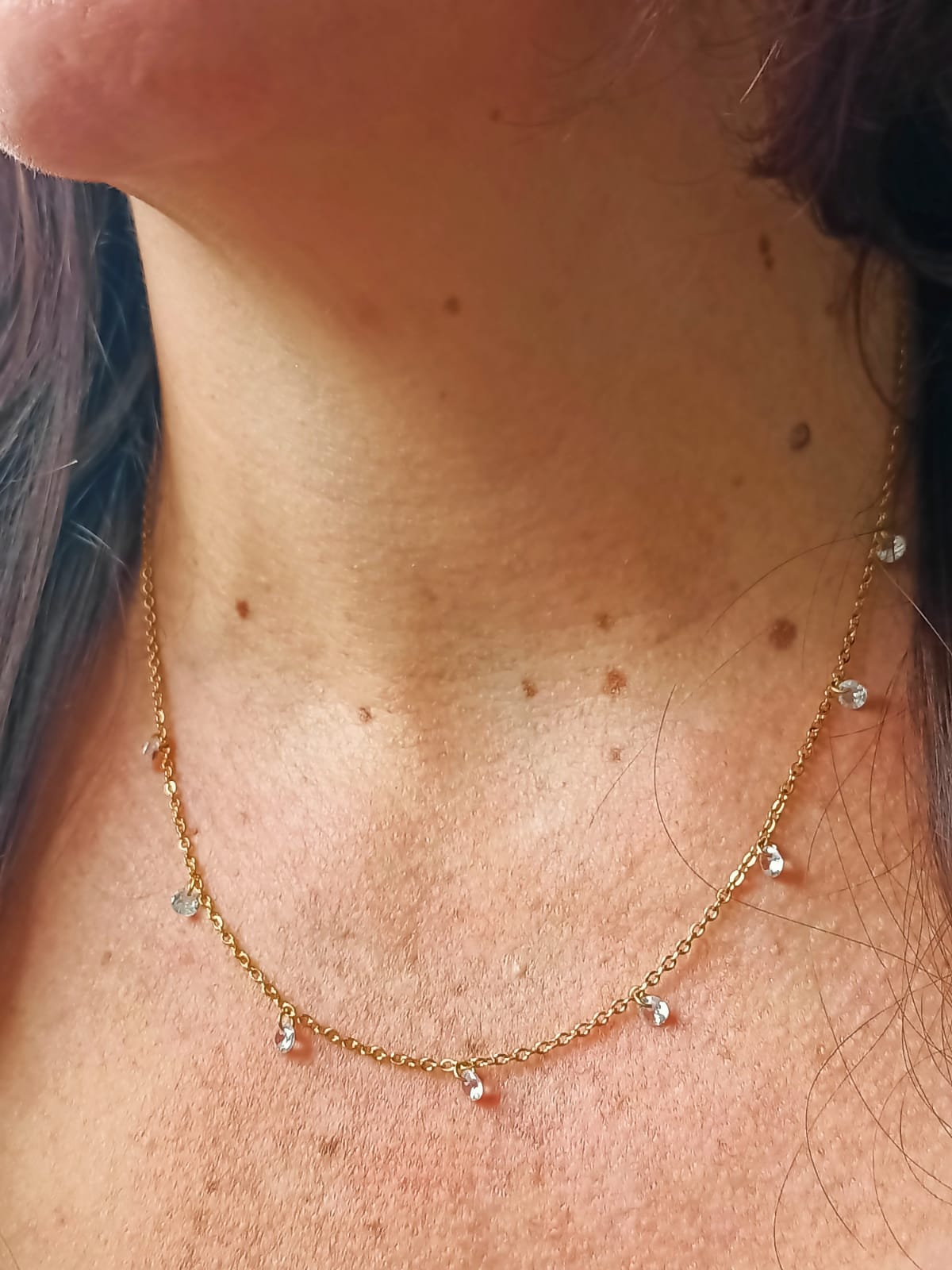 CADENA COLGANTE PUNTO DE LUZ ZIRCONIA CHAPADO EN ORO 18K - 2