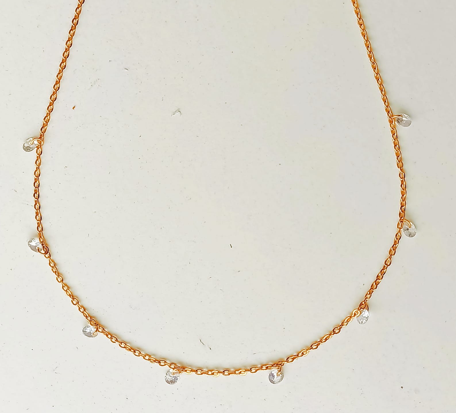 CADENA COLGANTE PUNTO DE LUZ ZIRCONIA CHAPADO EN ORO 18K - 5