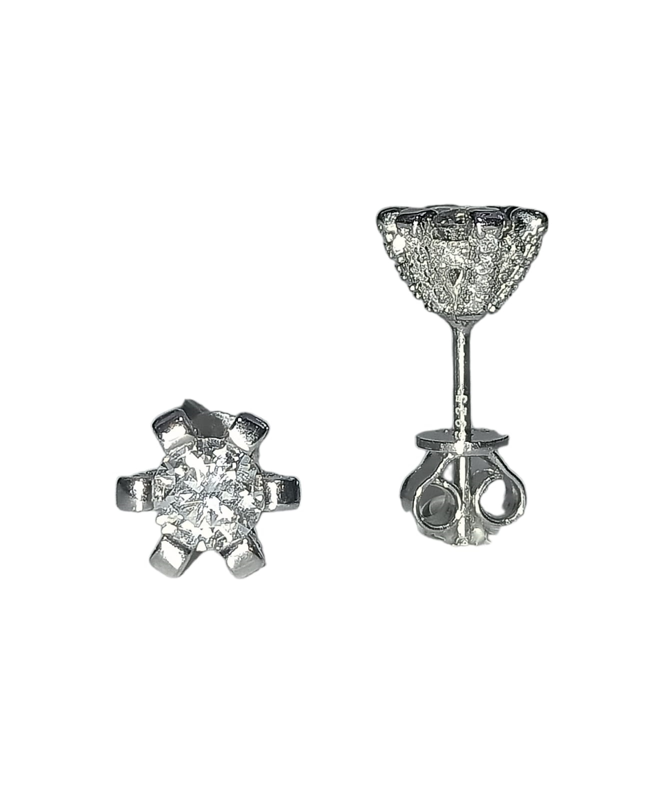 AROS PUNTO DE LUZ 5MM 0.5CT PLATA 925 MOISSANITA CERTIFICADA - 1