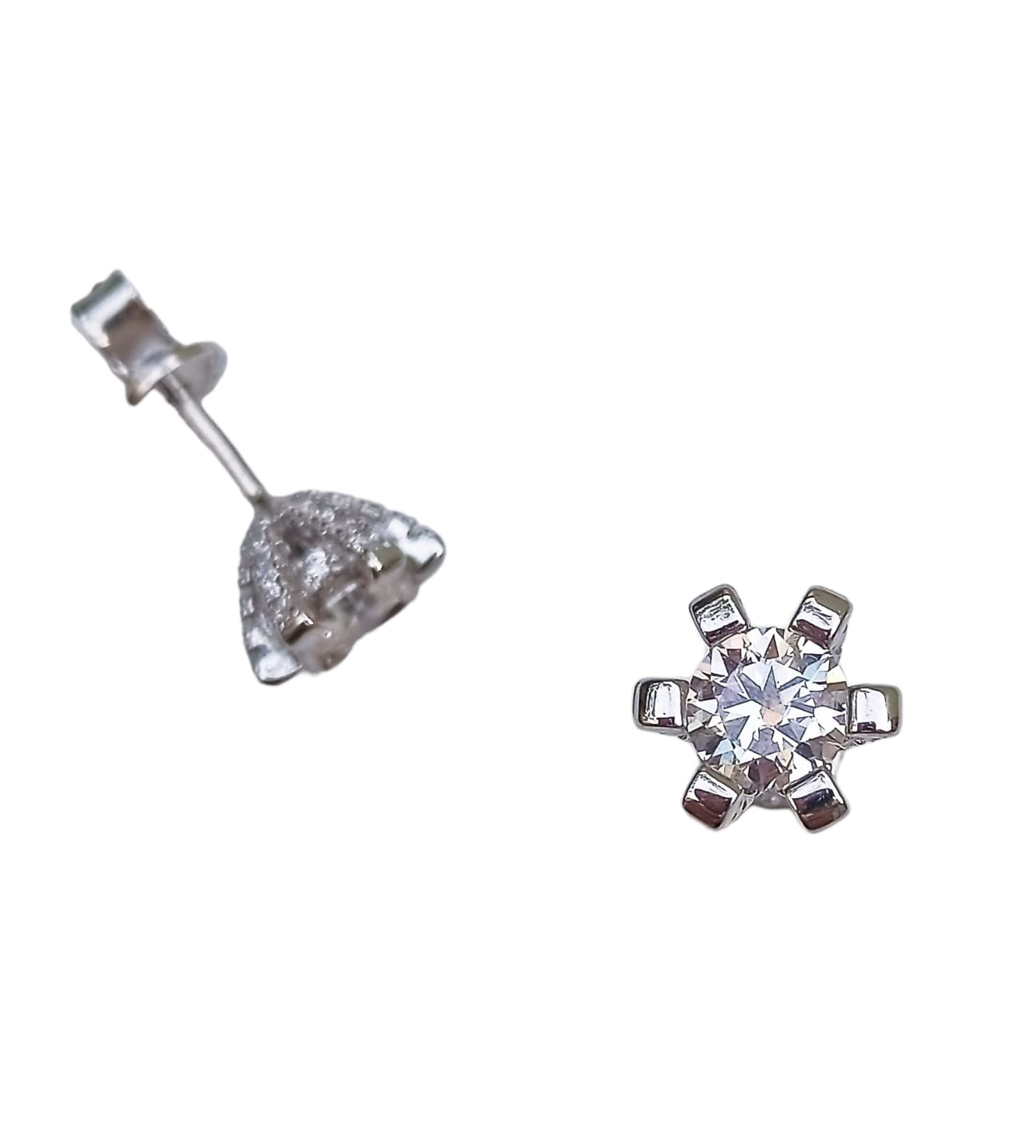 AROS PUNTO DE LUZ 5MM 0.5CT PLATA 925 MOISSANITA CERTIFICADA - 6