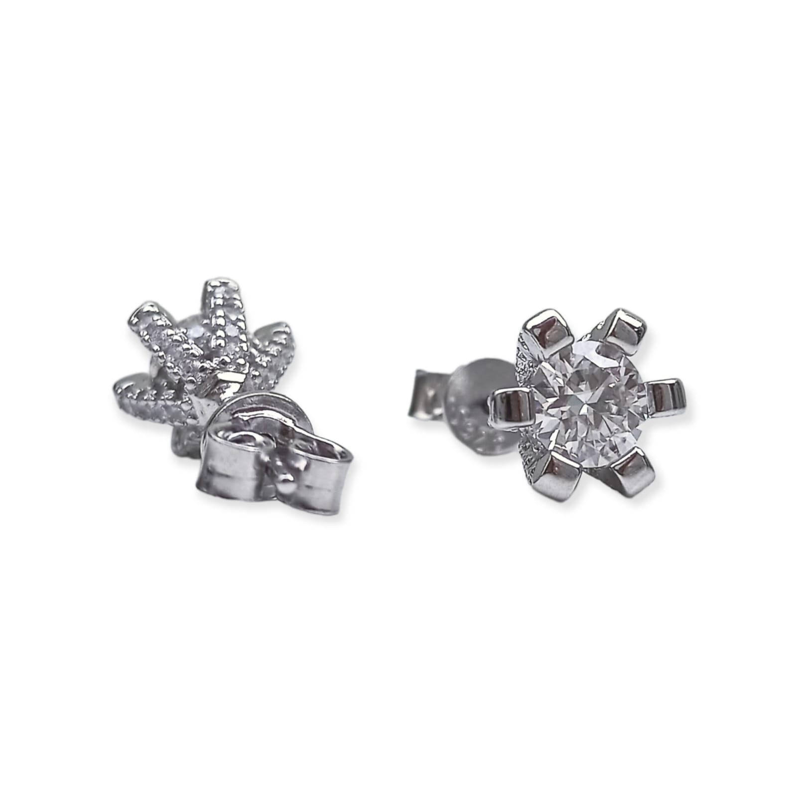 AROS PUNTO DE LUZ 5MM 0.5CT PLATA 925 MOISSANITA CERTIFICADA - 7