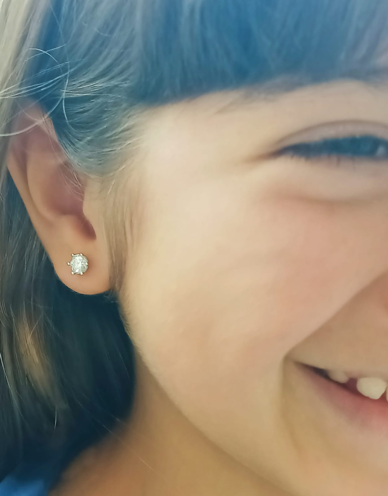 AROS PUNTO LUZ 5MM PIERCING PLATA 925 MOISSANITA CERTIFICADA - 2