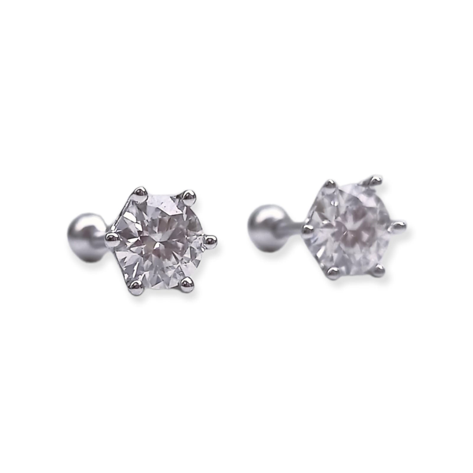 AROS PUNTO LUZ 5MM PIERCING PLATA 925 MOISSANITA CERTIFICADA - 4