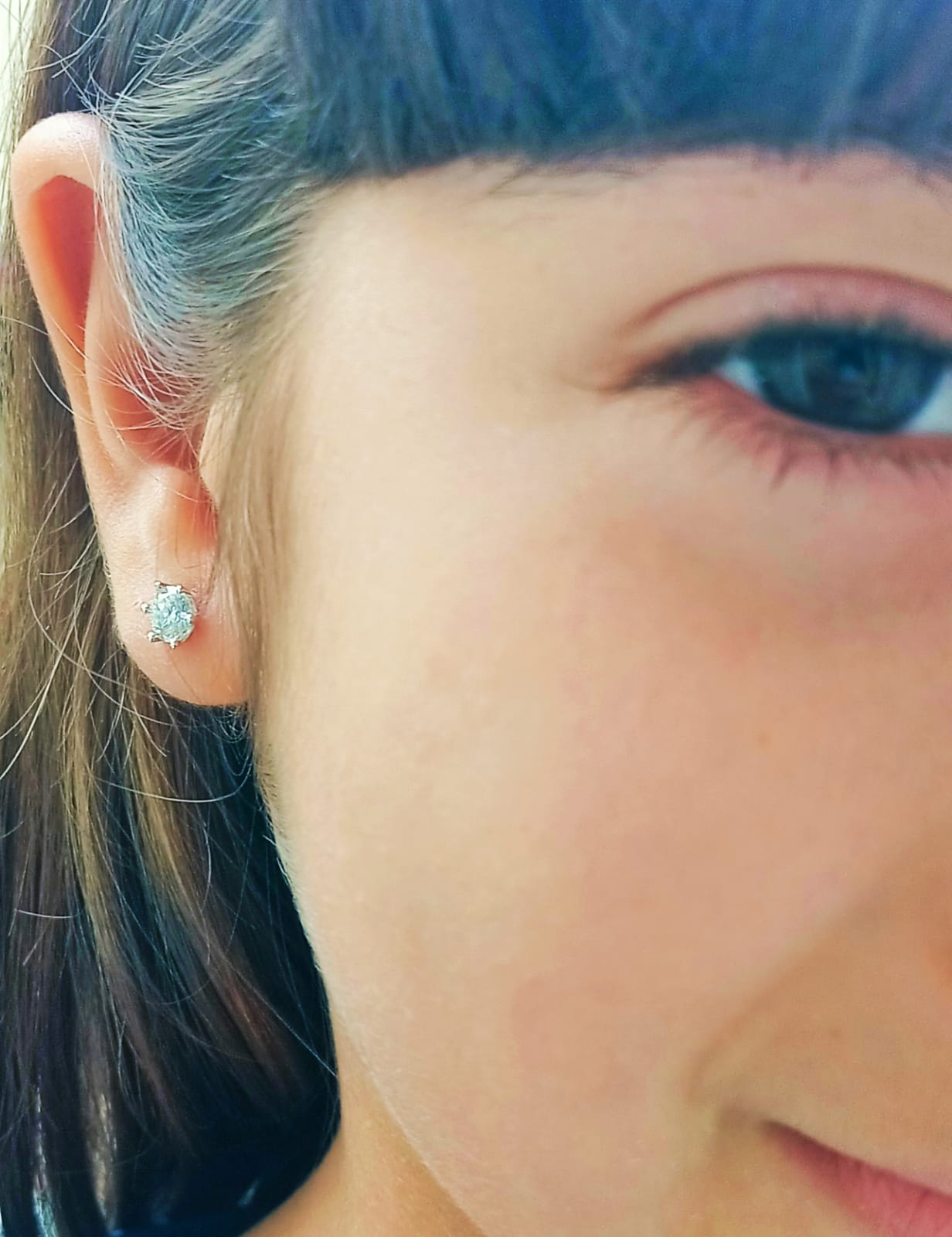 AROS PUNTO LUZ 5MM PIERCING PLATA 925 MOISSANITA CERTIFICADA - 5