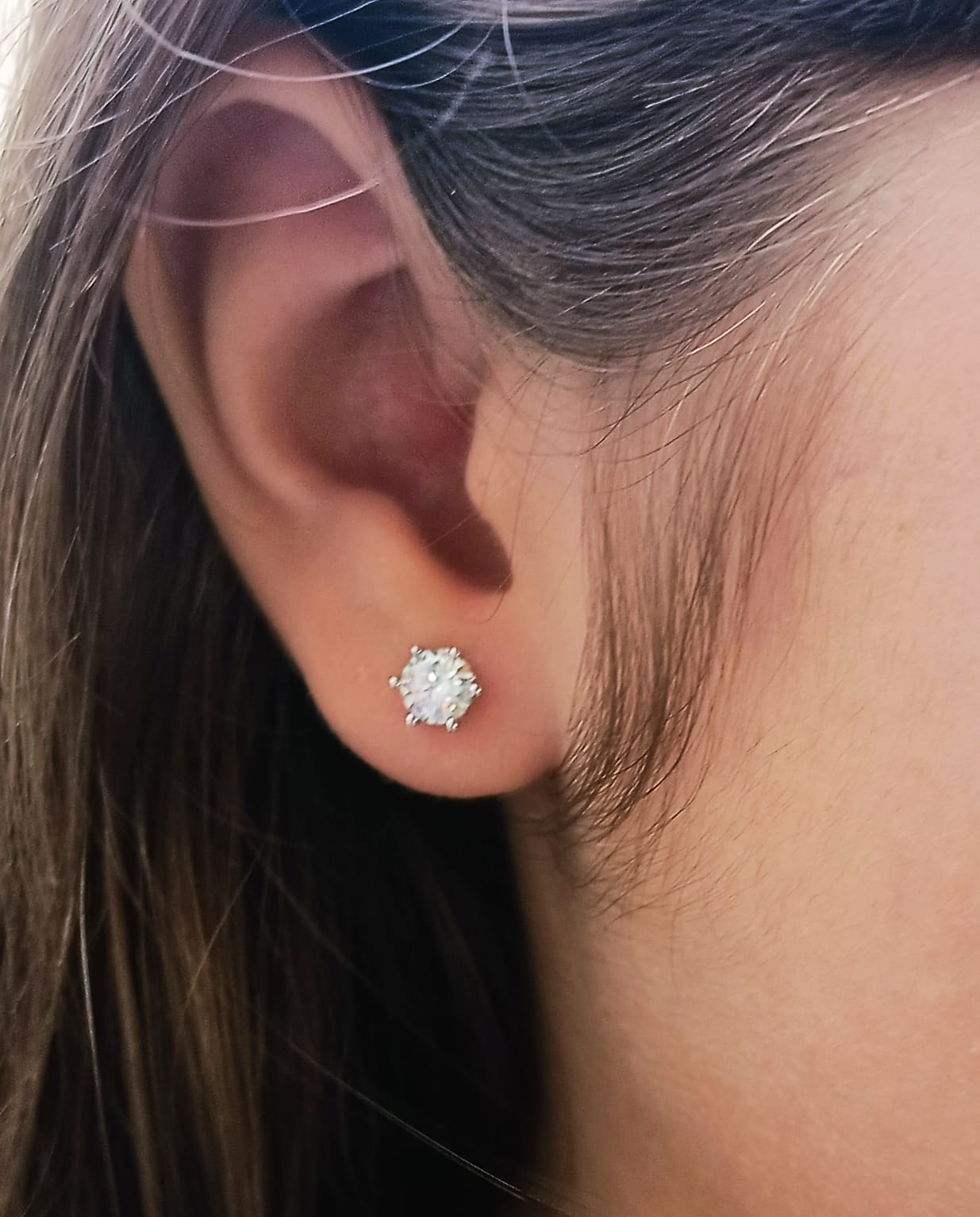 AROS PUNTO LUZ 5MM PIERCING PLATA 925 MOISSANITA CERTIFICADA - 8
