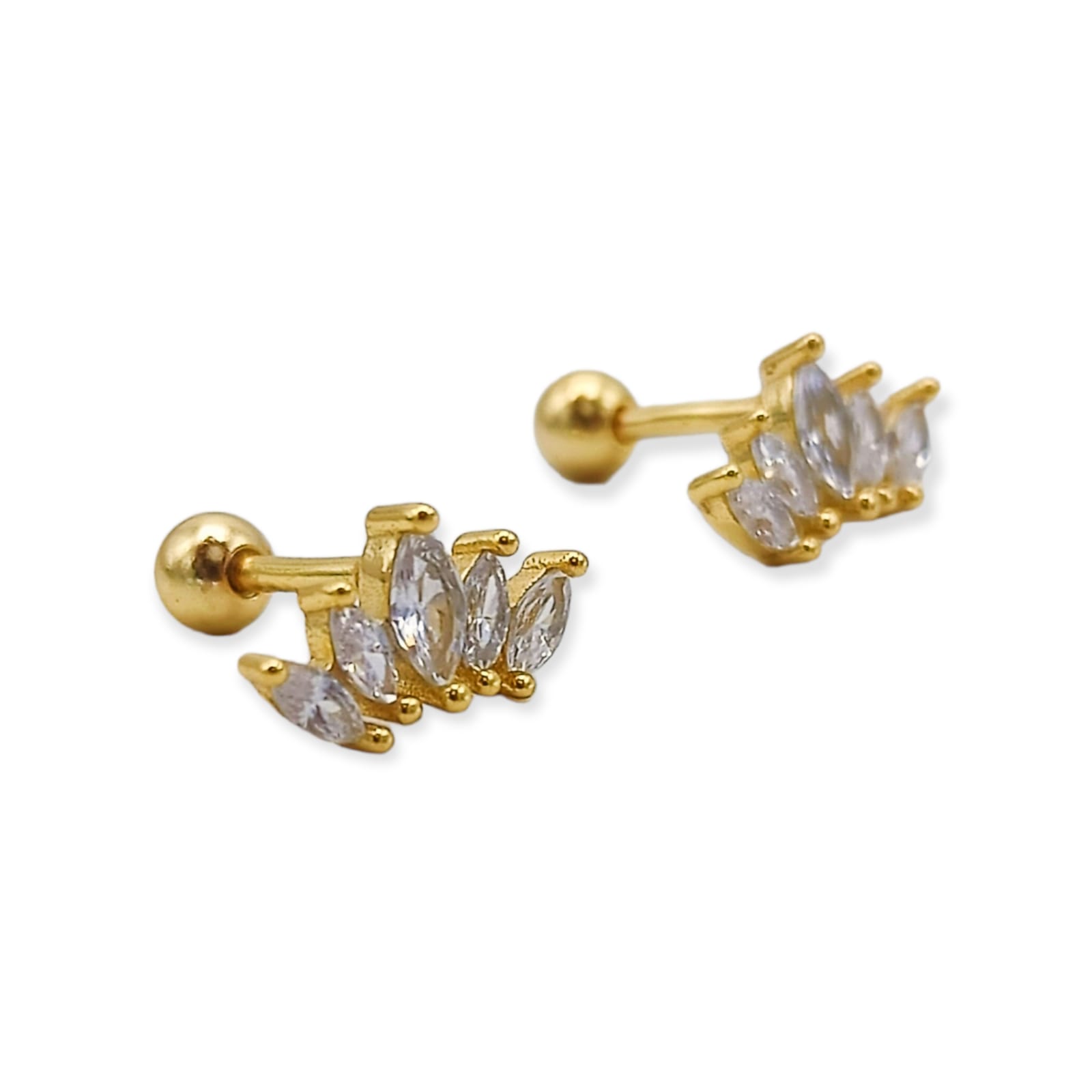AROS DE SEGURIDAD EL BAÚL DE JUMA CORONA PIERCING PLATA 925 CHAPADA EN ORO 18K - 1