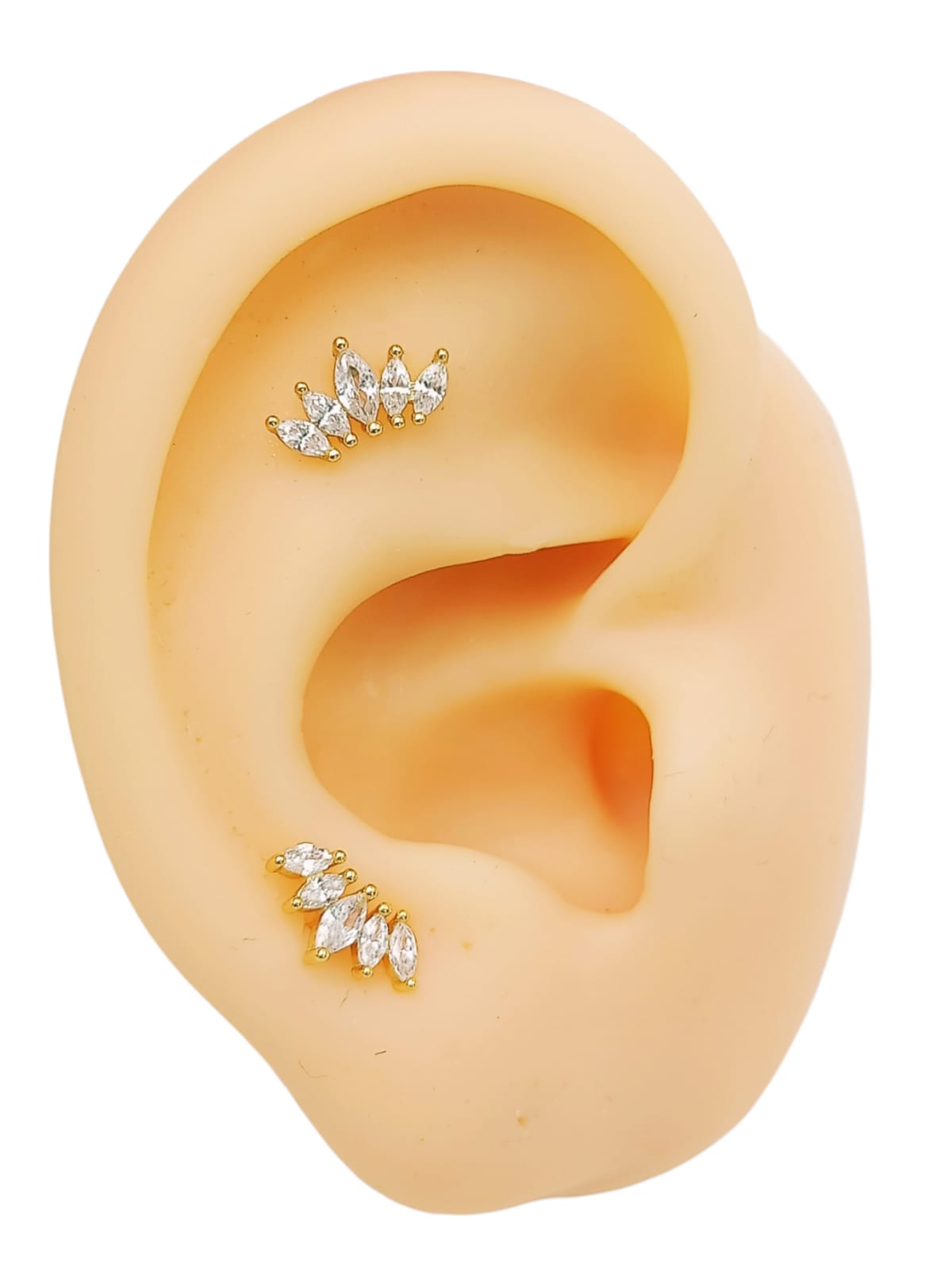 AROS DE SEGURIDAD EL BAÚL DE JUMA CORONA PIERCING PLATA 925 CHAPADA EN ORO 18K - 2