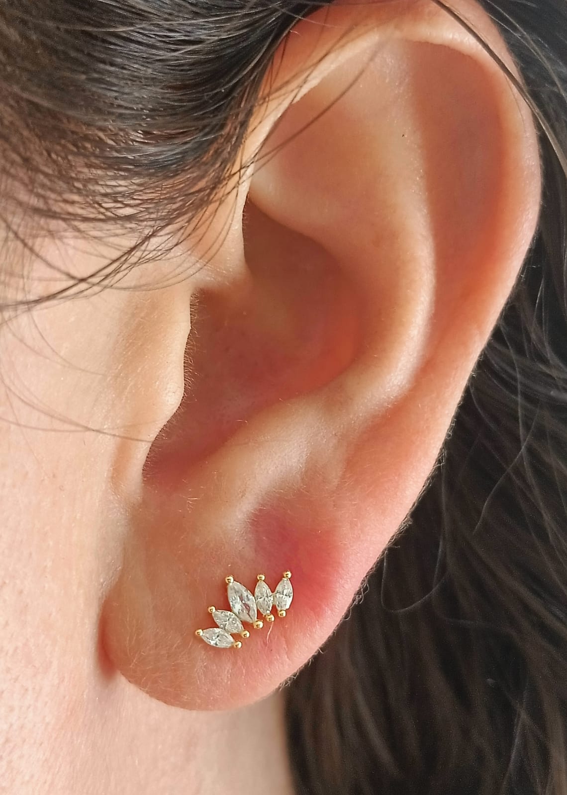 AROS DE SEGURIDAD EL BAÚL DE JUMA CORONA PIERCING PLATA 925 CHAPADA EN ORO 18K - 3
