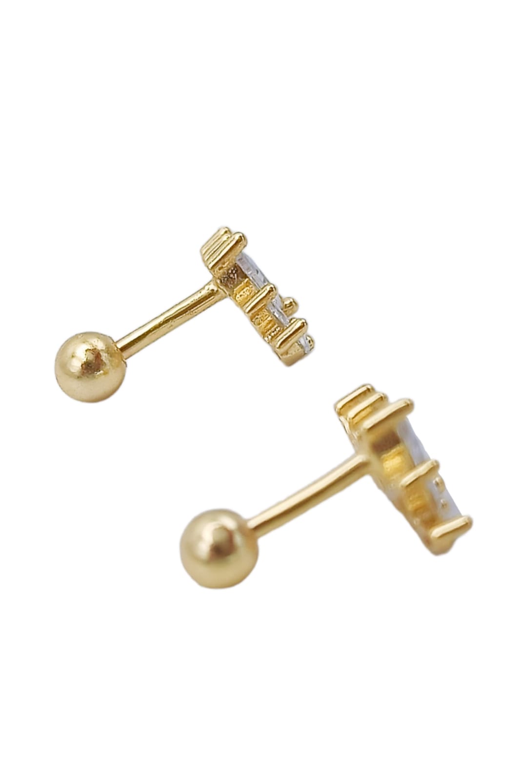 AROS DE SEGURIDAD EL BAÚL DE JUMA CORONA PIERCING PLATA 925 CHAPADA EN ORO 18K - 4