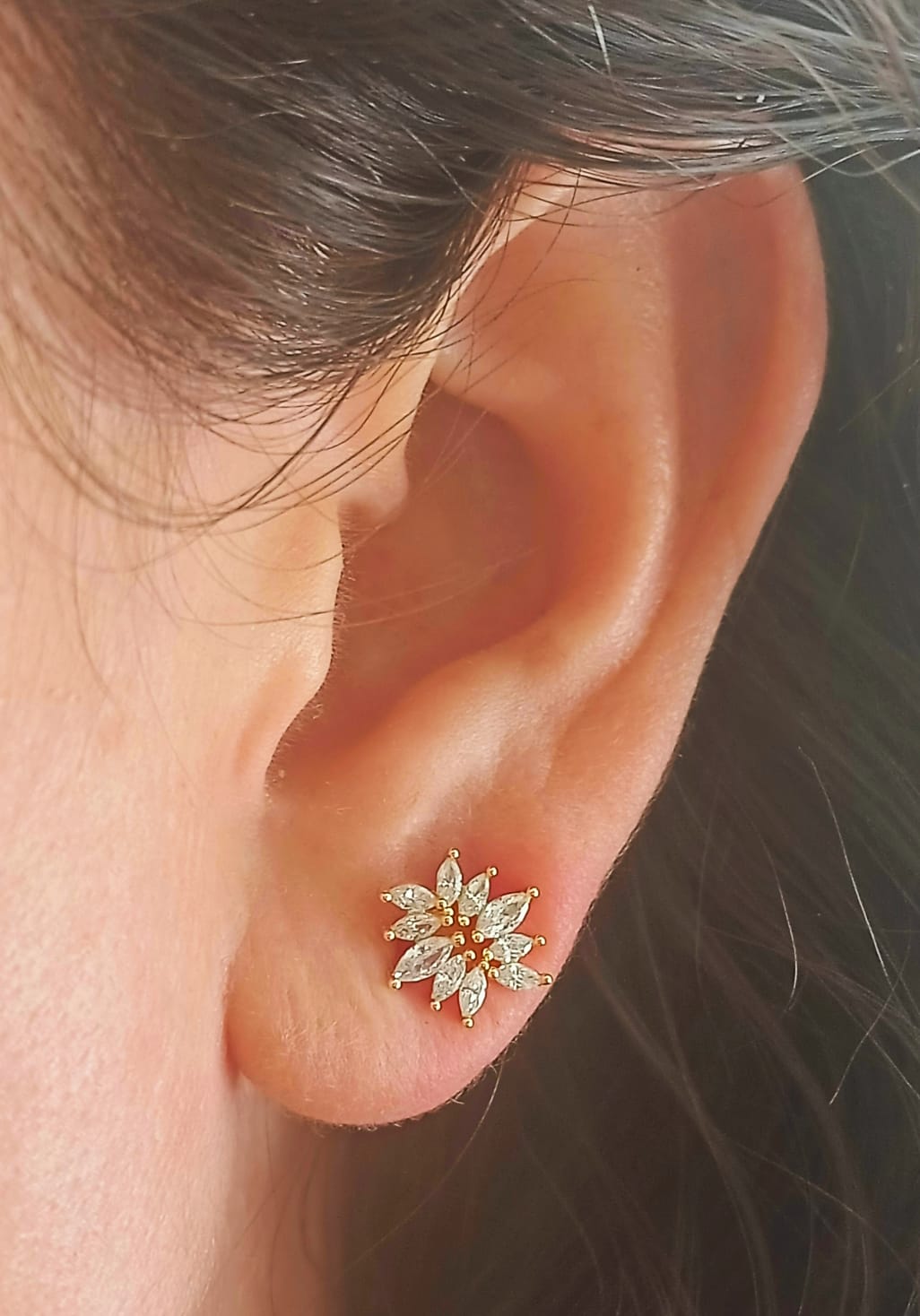 AROS DE SEGURIDAD EL BAÚL DE JUMA CORONA PIERCING PLATA 925 CHAPADA EN ORO 18K - 6