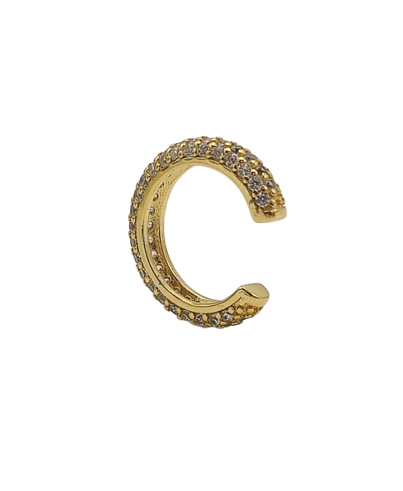 ARO EARCUFF CHICO PAVE ELEGANTE PLATA 925 CHAPADO EN ORO 18K - 3