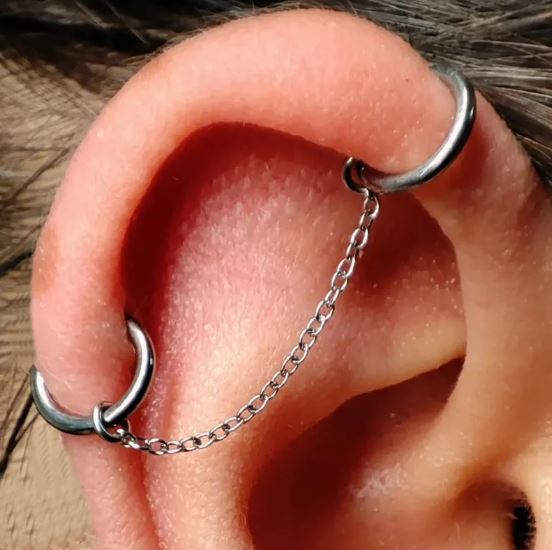 CADENA PIERCING PUENTE NASAL 35MM CONECTORA JOYA F136 ACERO TITANIO - 5