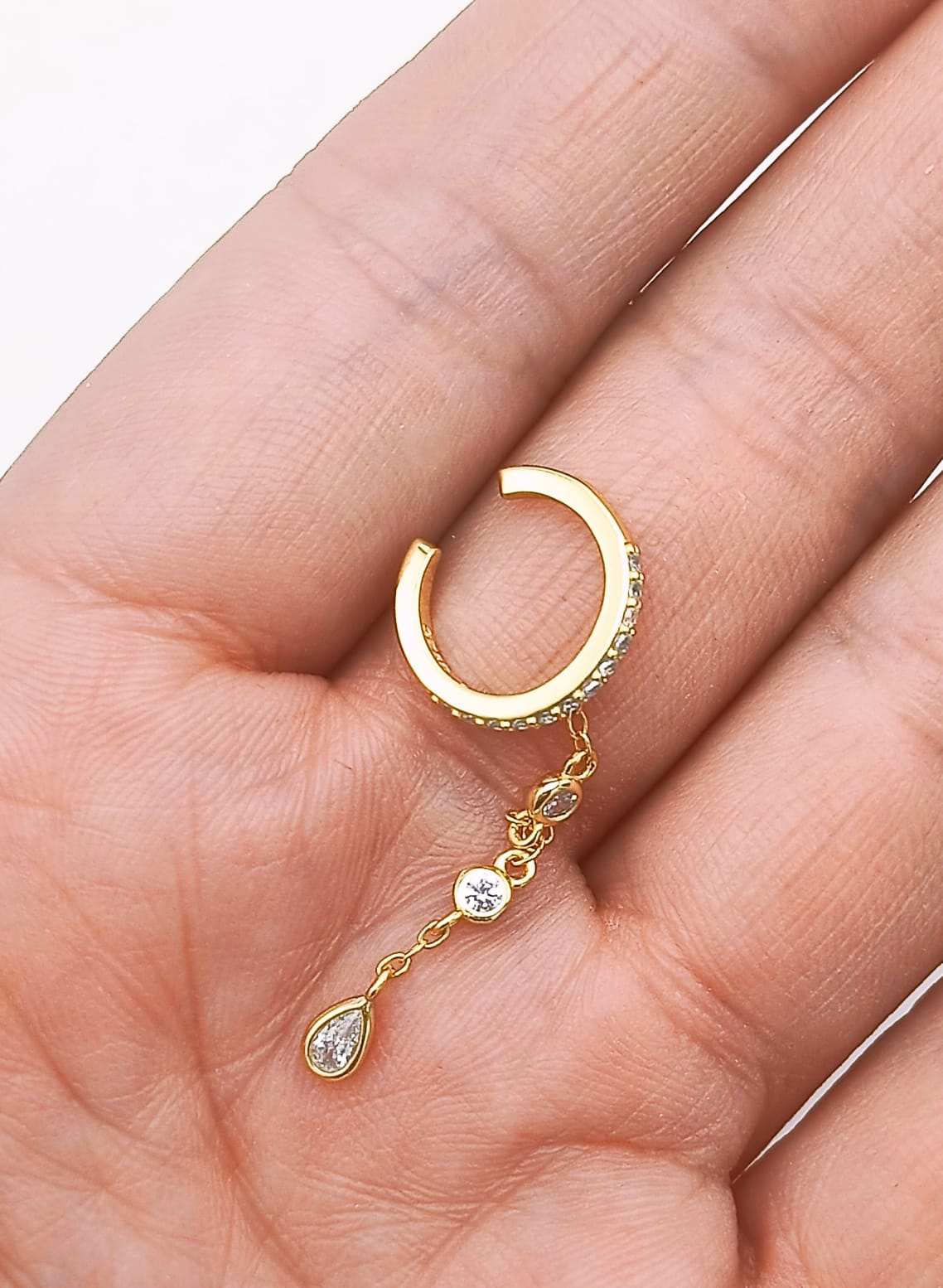 ARO EARCUFF JASMINE PLATA 925 CHAPADO EN ORO 18K - 2