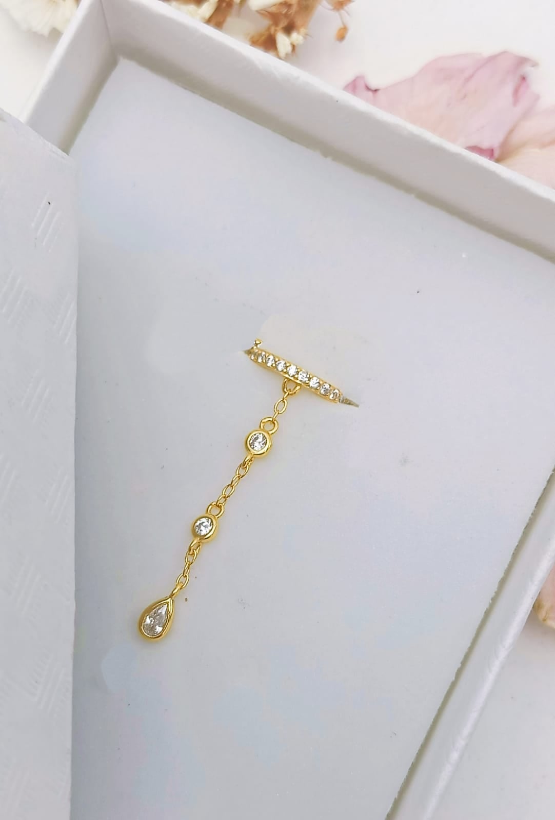 ARO EARCUFF JASMINE PLATA 925 CHAPADO EN ORO 18K - 3