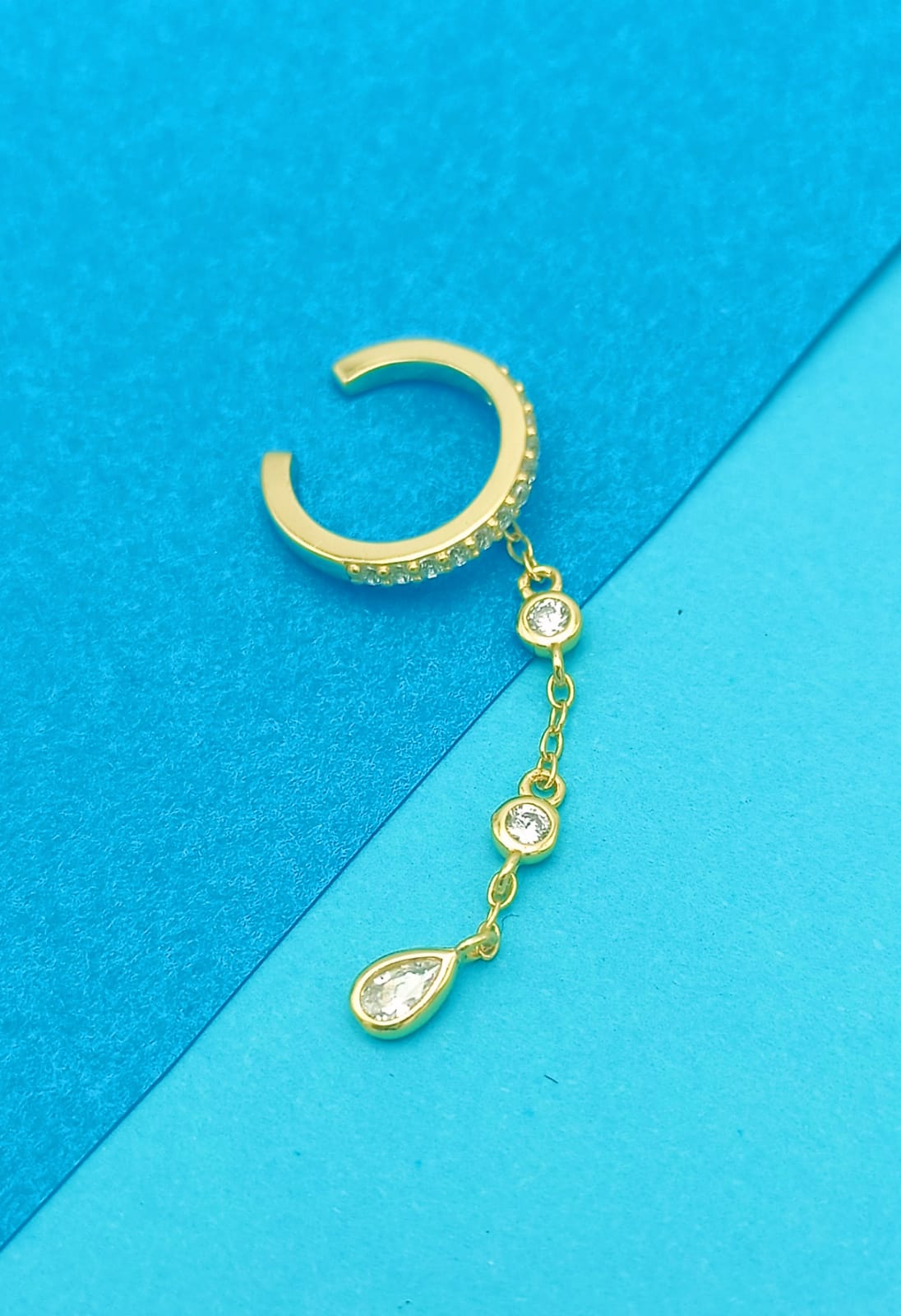ARO EARCUFF JASMINE PLATA 925 CHAPADO EN ORO 18K - 4