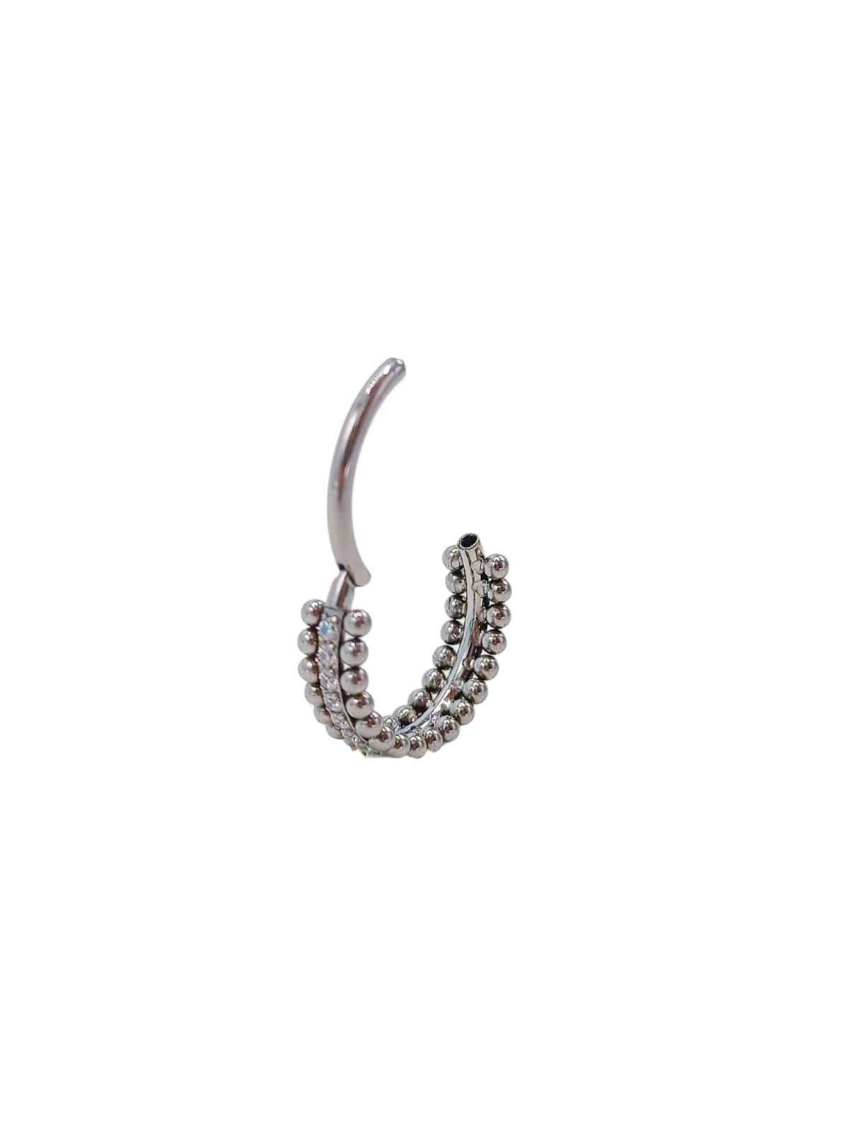 PIERCING SEPTUM F136 G23 ACERO TITANIO ZIRCONIA ESFERA DOBLE - 1