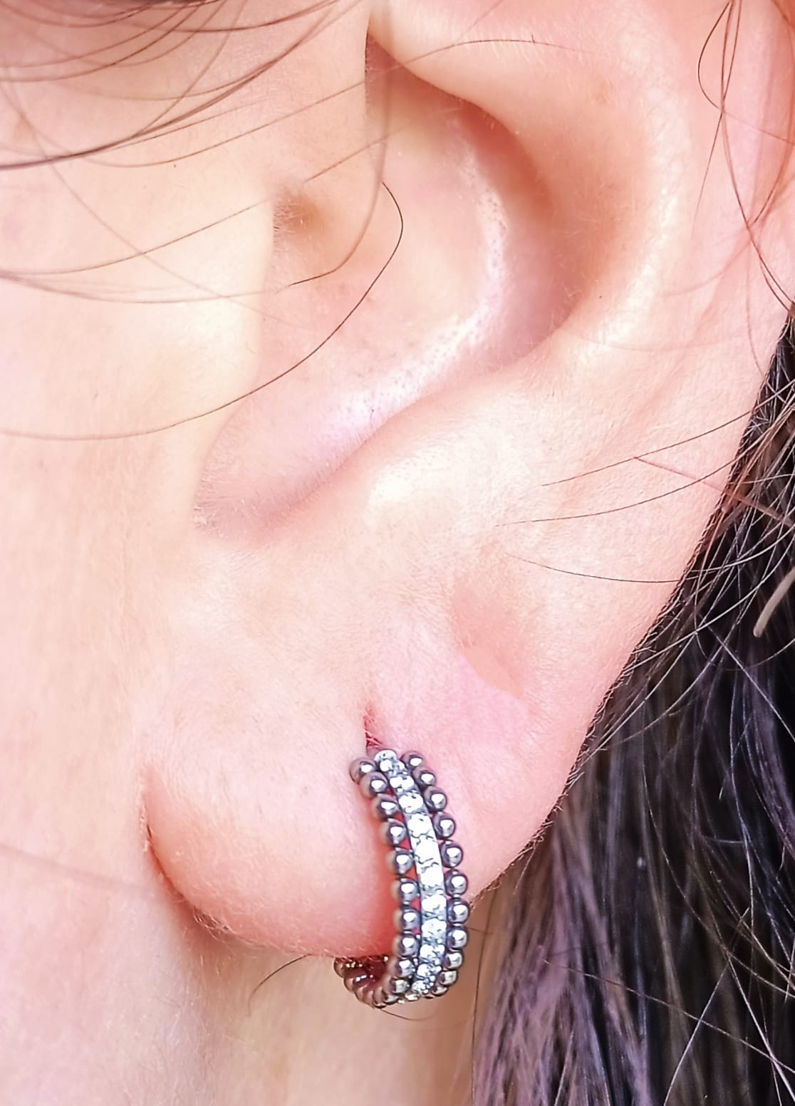 PIERCING SEPTUM F136 G23 ACERO TITANIO ZIRCONIA ESFERA DOBLE - 2