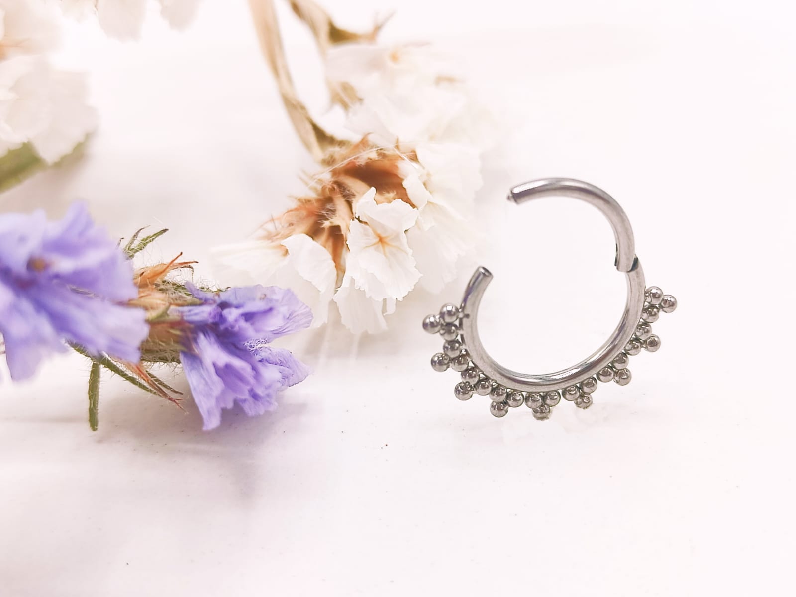 PIERCING SEPTUM DAITH HELIX TRAGUS F136 G23 ACERO DE TITANIO - 4