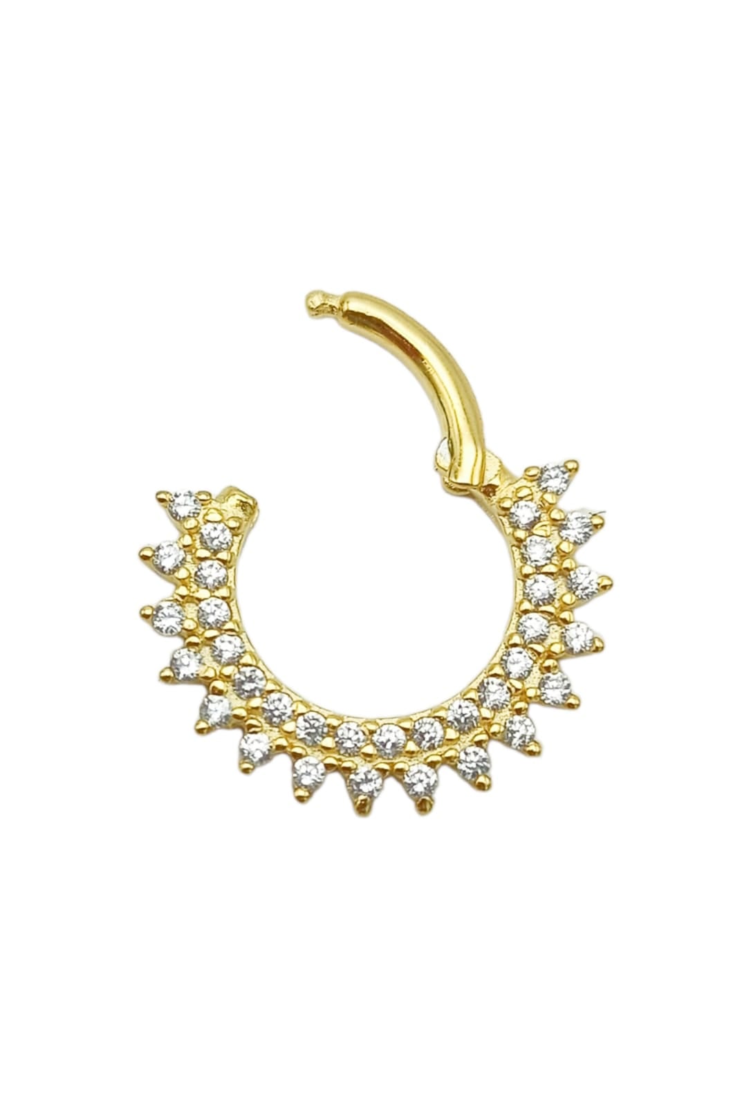 PIERCING SEPTUM RISING SUN PLATA FINA LEY S925 CHAPADA ORO - 1