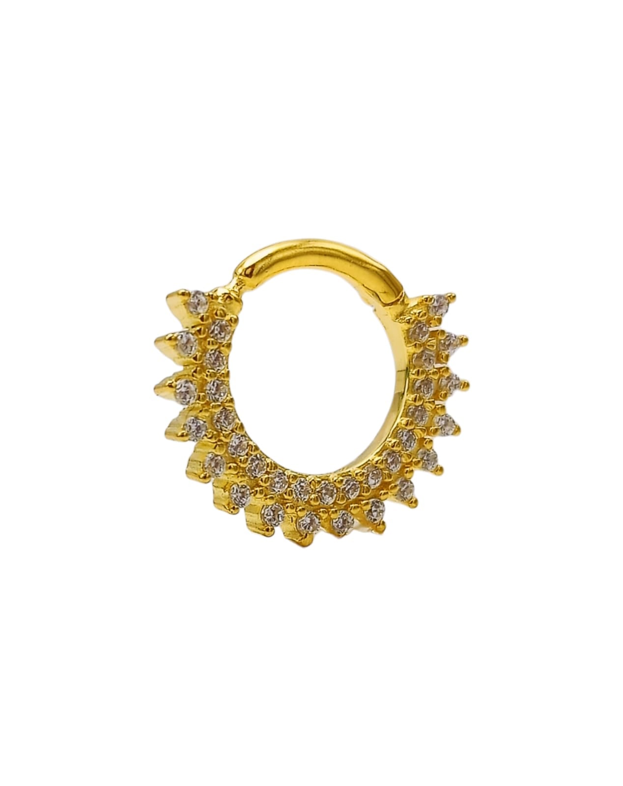PIERCING SEPTUM RISING SUN PLATA FINA LEY S925 CHAPADA ORO - 4