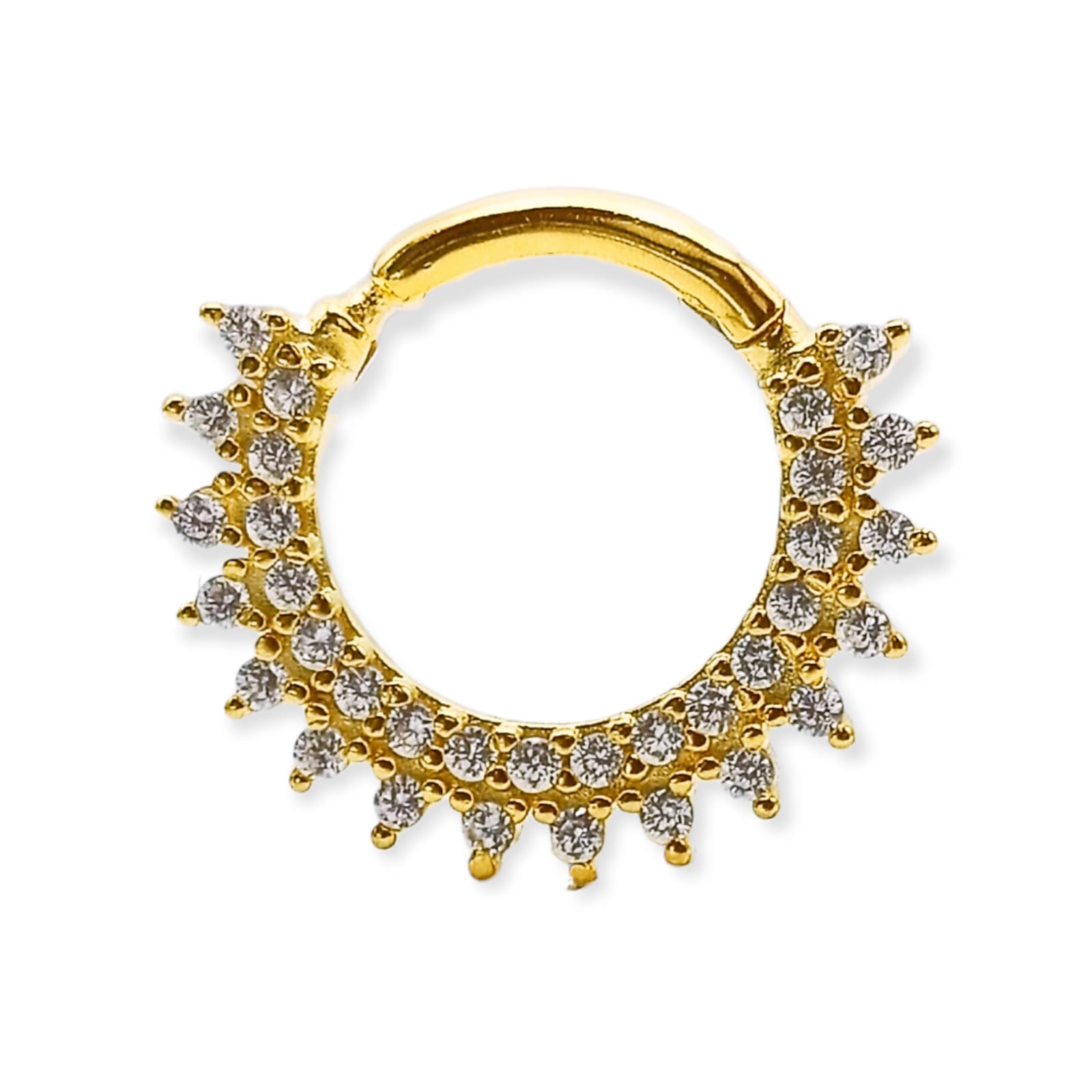 PIERCING SEPTUM RISING SUN PLATA FINA LEY S925 CHAPADA ORO - 6