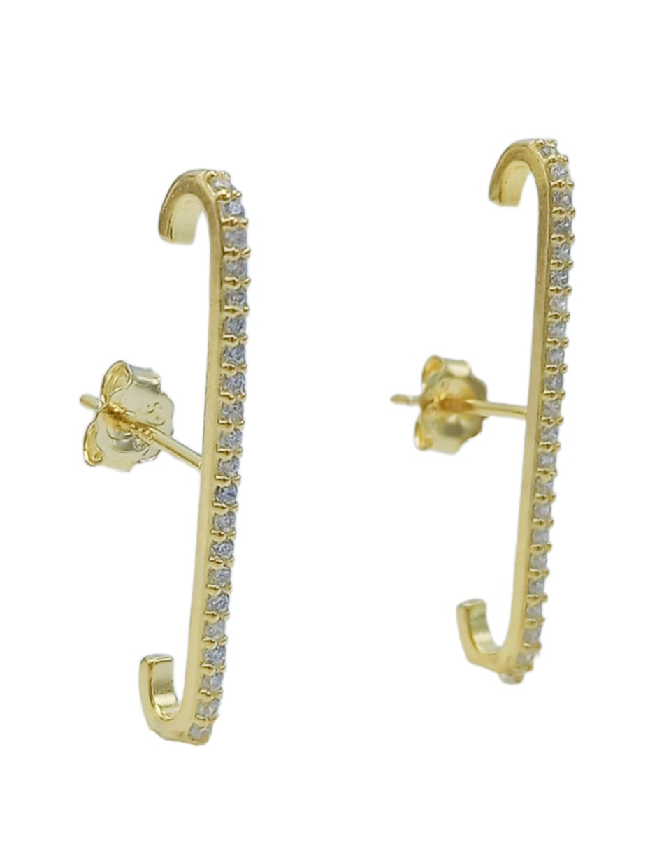 AROS ENVOLVENTES MODELO MONOLITO PLATA S925 CHAPADA EN ORO 18K - 1