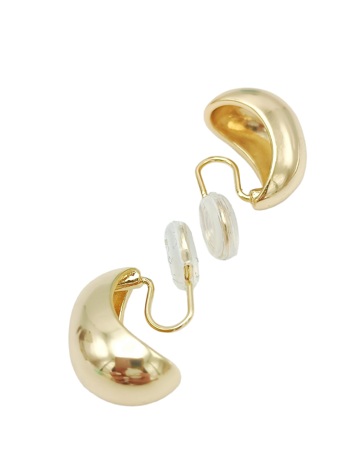 AROS GOTA HUGGIES CHAPADO EN ORO 18K EARCUFF SIN PERFORACION - 7
