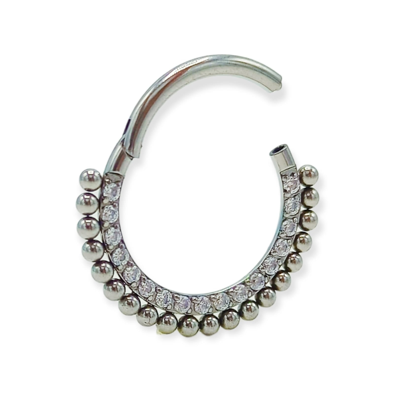 PIERCING SEPTUM ASTM F136 G23 ACERO TITANIO DIADEMA CIRCONIO - 1
