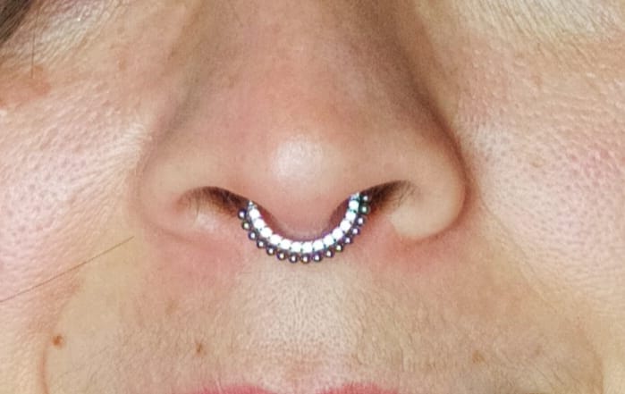 PIERCING SEPTUM ASTM F136 G23 ACERO TITANIO DIADEMA CIRCONIO - 5