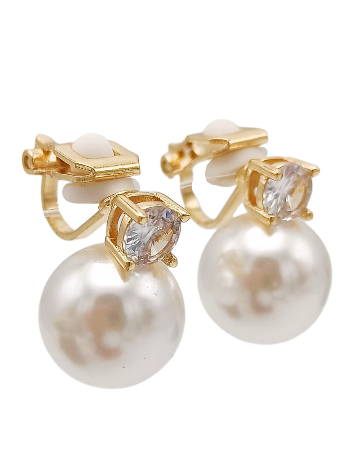 AROS PERLA ZIRCON CHAPADO EN ORO 18K EARCUFF SIN PERFORACION - 4